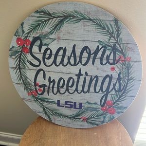 Christmas LSU sign 20”